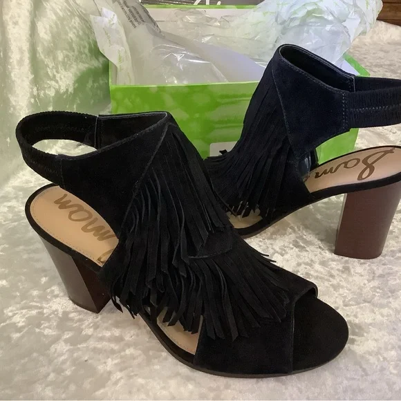 New Sam Edelman Elaine Fringe 8 Heels - Picture 7 of 15